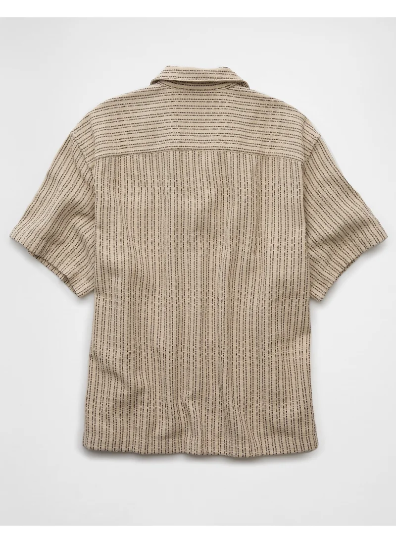 American Eagle AE Striped Button-Up Poolside Shirt