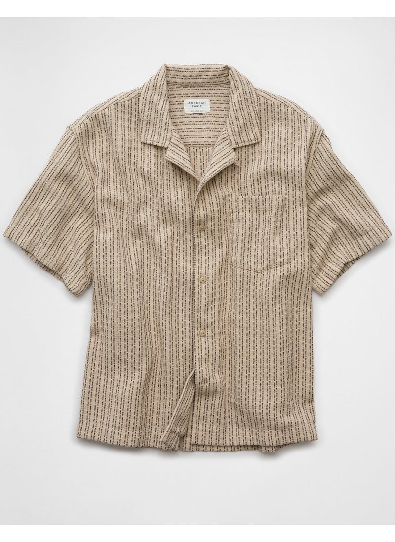 American Eagle AE Striped Button-Up Poolside Shirt  - Image 4