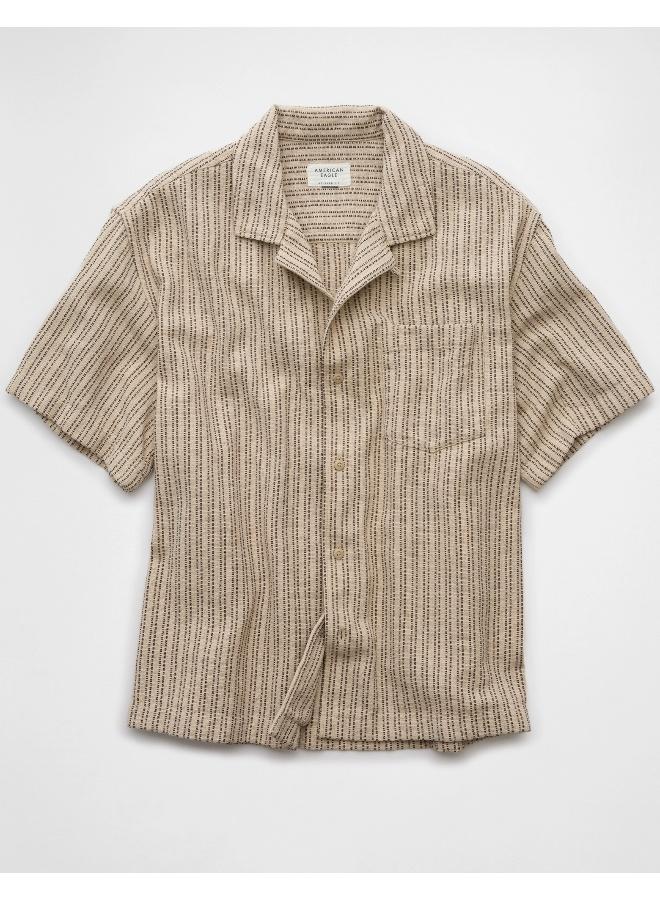 American Eagle AE Striped Button-Up Poolside Shirt  - Image 3