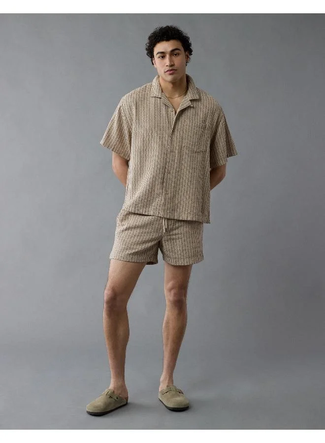 American Eagle AE Striped Button-Up Poolside Shirt