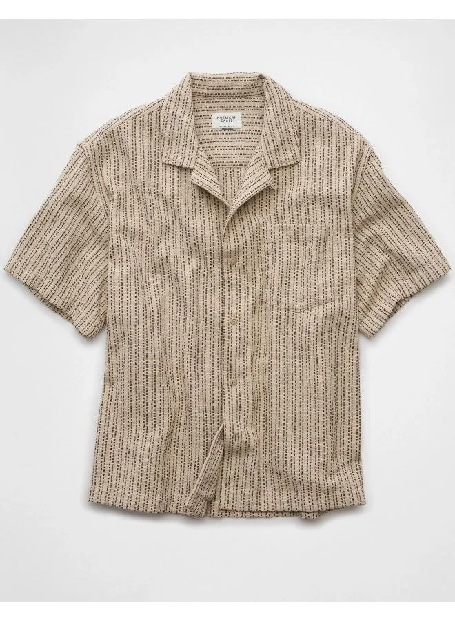 American Eagle AE Striped Button-Up Poolside Shirt