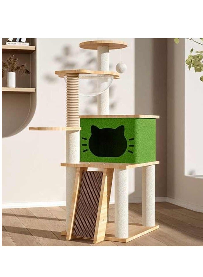 Cat Tree Cat Tower Kitten Condo House with Scratching Posts Cat Climbing Tree with Cat House Four layer Cat Furniture 120 cm for Large Cat Pet tree Cat Bed Easy to Assembly - Image 3