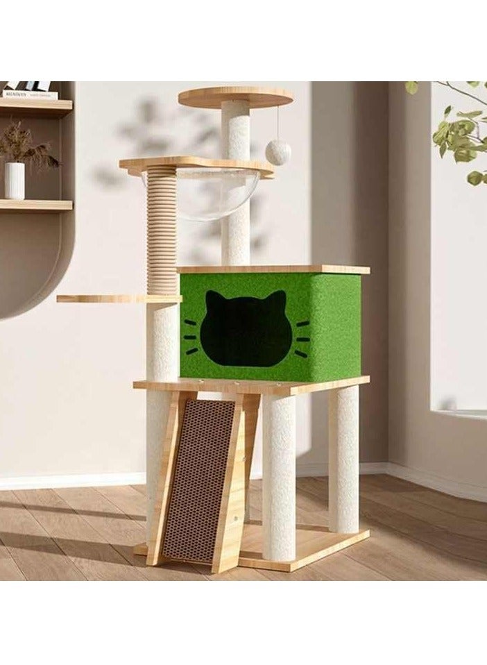 Cat Tree Cat Tower Kitten Condo House with Scratching Posts Cat Climbing Tree with Cat House Four layer Cat Furniture 120 cm for Large Cat Pet tree Cat Bed Easy to Assembly - Image 4