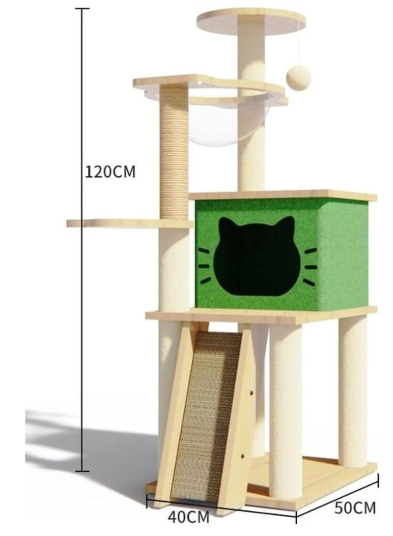 Cat Tree Cat Tower Kitten Condo House with Scratching Posts Cat Climbing Tree with Cat House Four layer Cat Furniture 120 cm for Large Cat Pet tree Cat Bed Easy to Assembly - Image 5