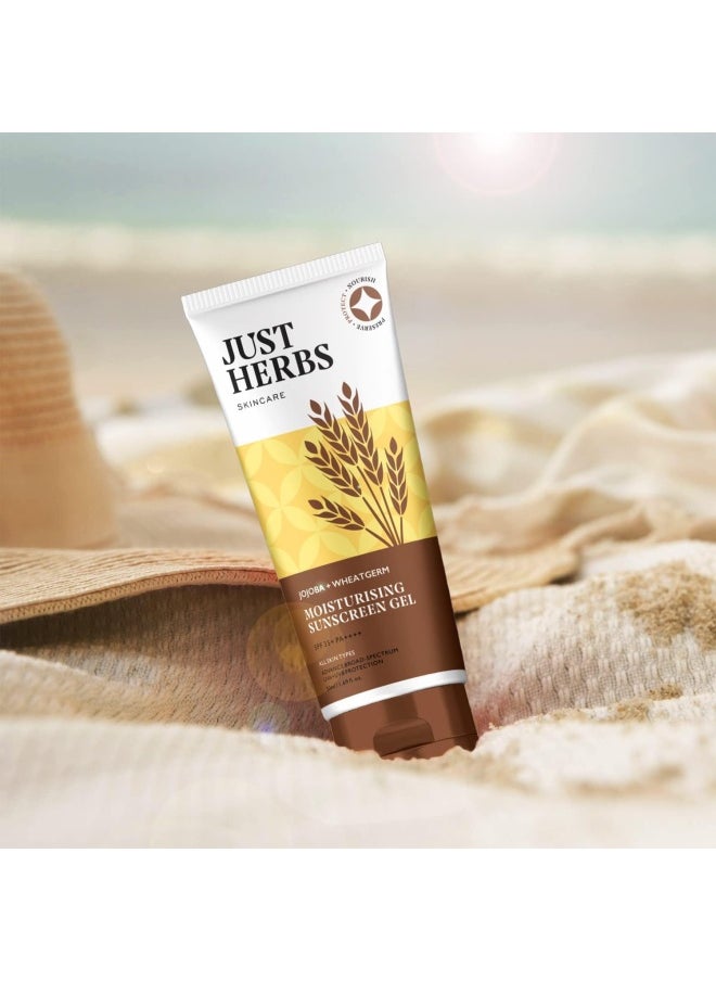 Just Herbs SPF 35+ Nosun Sunscreen Gel, Lightweight, Broad Spectrum PA 35++++ with Jojoba & Wheatgerm for Sun Damaged & All Skin Type for Men & Women- Paraben Free- 50ml  - Image 2