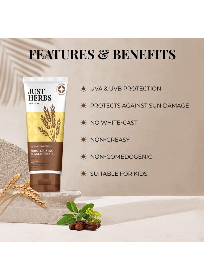 Just Herbs SPF 35+ Nosun Sunscreen Gel, Lightweight, Broad Spectrum PA 35++++ with Jojoba & Wheatgerm for Sun Damaged & All Skin Type for Men & Women- Paraben Free- 50ml  - Image 4