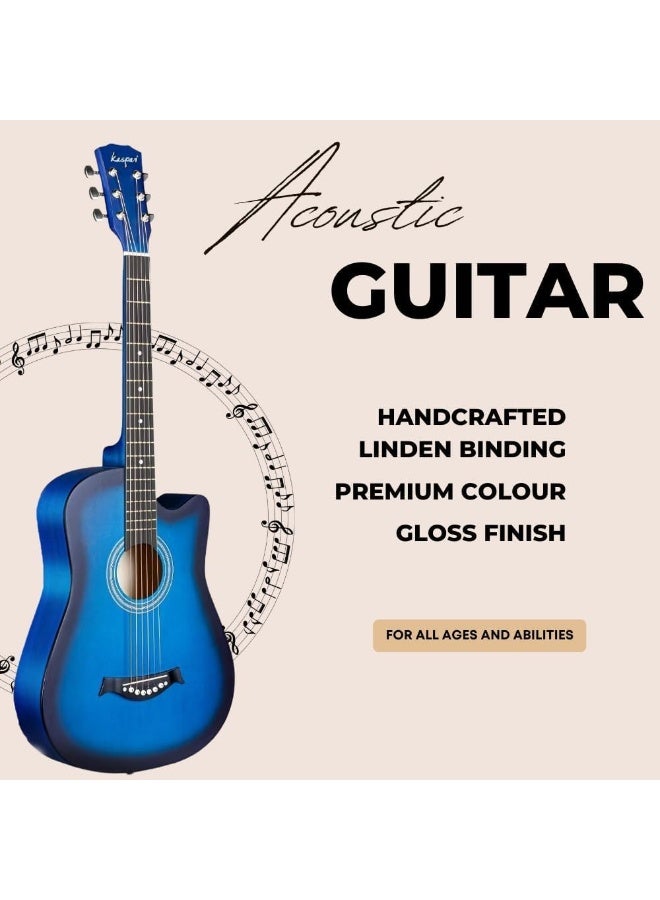 Megarya 38" Blue Acoustic Guitar Starter Kit (Combo Offer) - Image 4