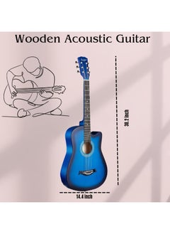Megarya 38" Blue Acoustic Guitar Starter Kit (Combo Offer)  - Image 2