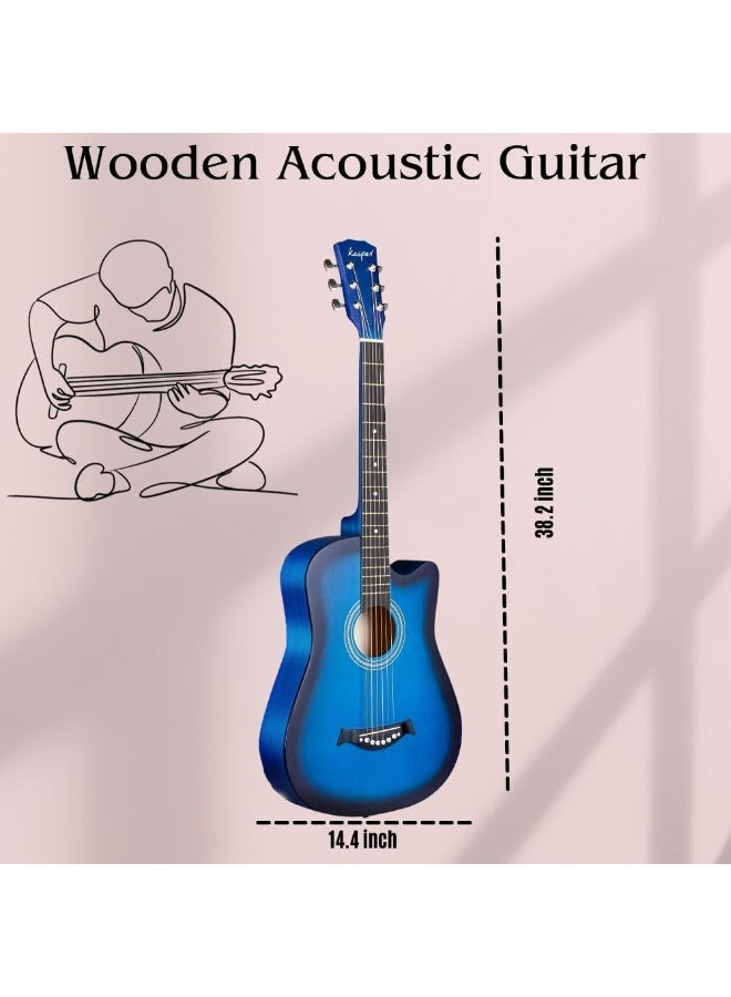 Megarya 38" Blue Acoustic Guitar Starter Kit (Combo Offer) - Image 2