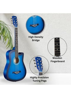 Megarya 38" Blue Acoustic Guitar Starter Kit (Combo Offer)  - Image 3