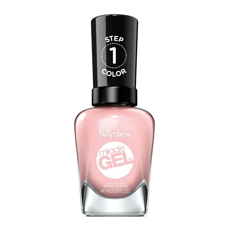 Sally Hansen طلاء أظافر سالي هانسن ميراكل جيل بجودة الصالون | تركيبة تشبه الجل، نظام من خطوتين، لا حاجة لضوء UV، يدوم طويلاً | غير شفاف، لامع | 238 ريجال روزه | لون أظافر وردي فاتح - Image 1