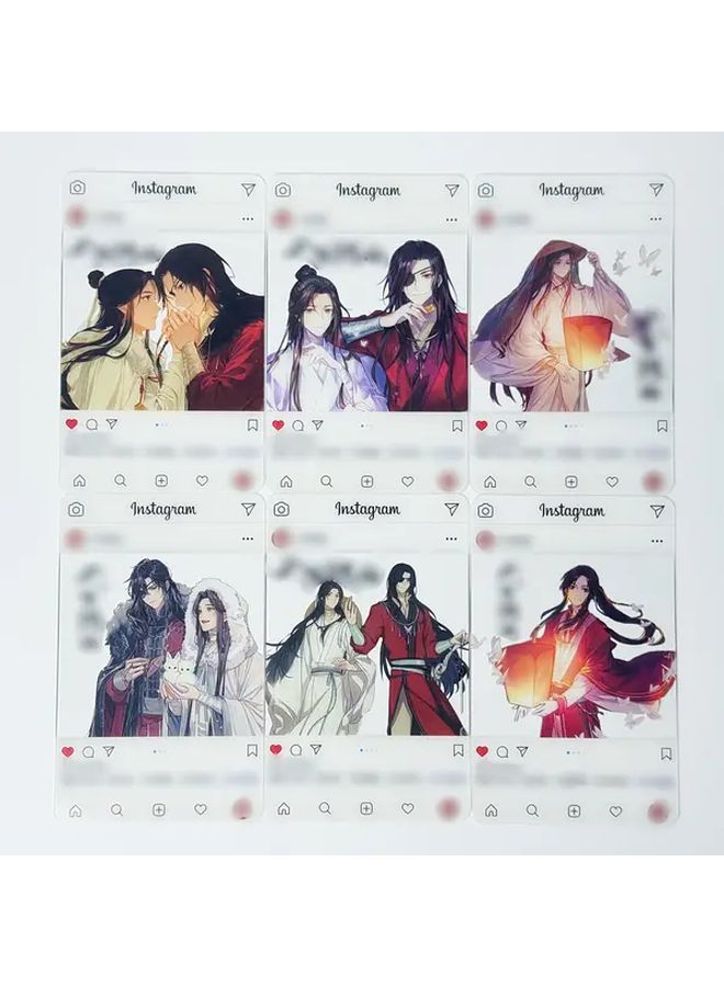 6 قطع بطاقات تداول أنيمي "بركة المسؤولين السماوية" مشاهد فوانيس على الطريقة التيانغوان ملمس غير لامع هدايا جمع - Image 5