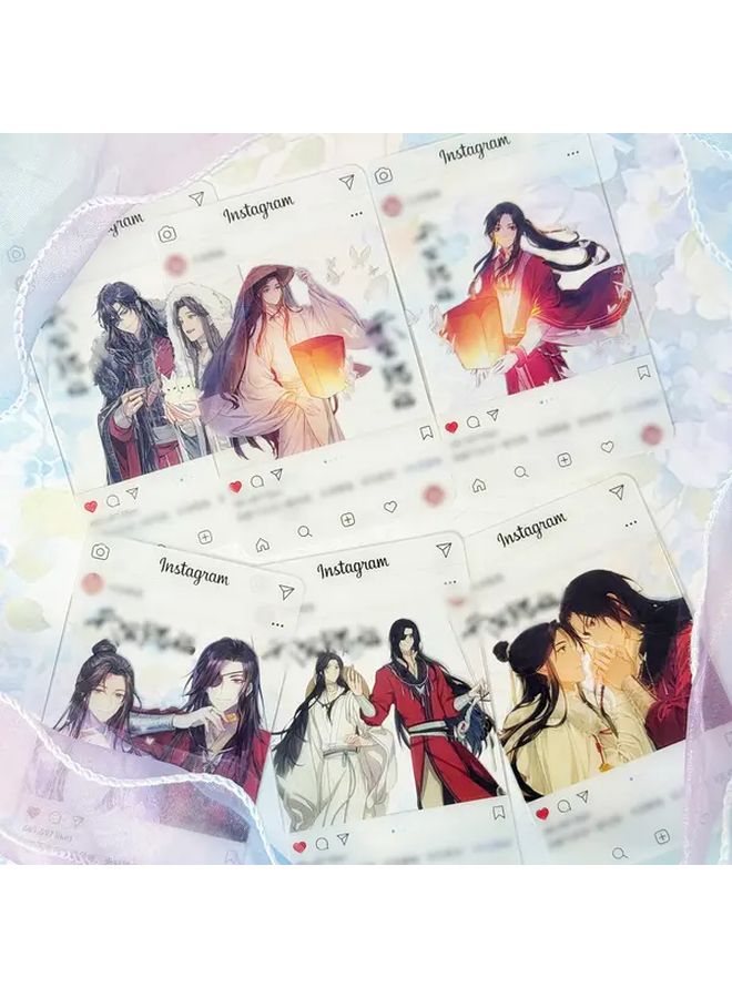 6 قطع بطاقات تداول أنيمي "بركة المسؤولين السماوية" مشاهد فوانيس على الطريقة التيانغوان ملمس غير لامع هدايا جمع - Image 2