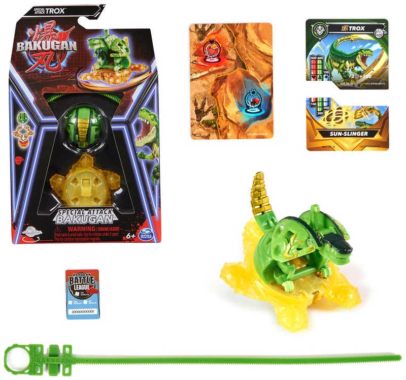 BAKUGAN باكوجان، هجوم خاص تروكس، لعبة قابلة للتدوير، شخصية قابلة للتخصيص وبطاقات تداول، ألعاب للأطفال من الأولاد والبنات 6 سنوات وما فوق - Image 1