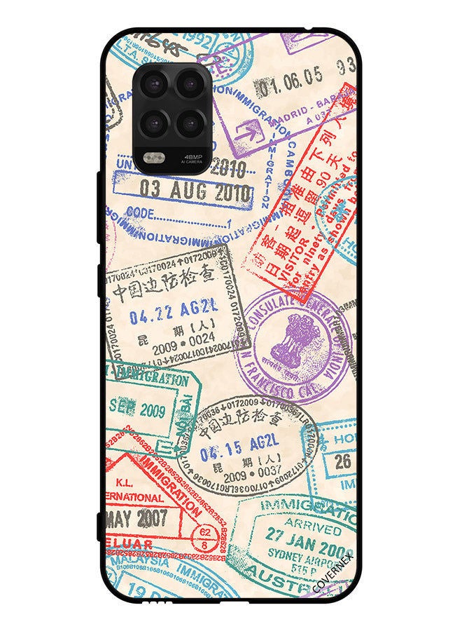 Covernex Protective Case Cover For Xiaomi Mi 10 Lite 5G Travel Stamps - Image 1