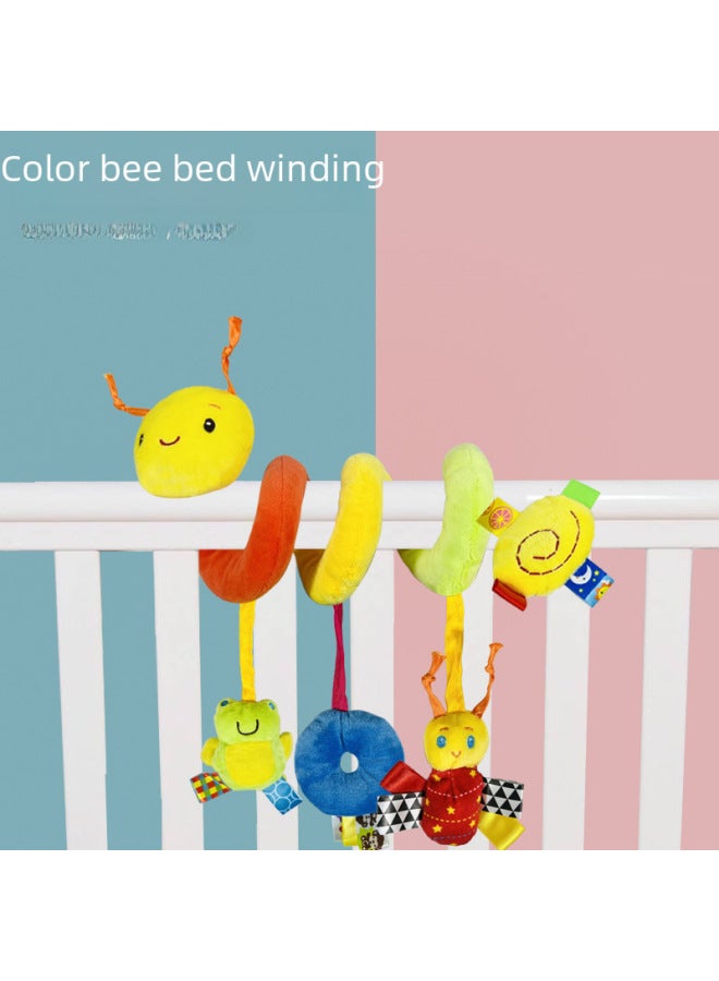 Colorful Caterpillar Baby Bed Hanging Toy Bell Cartoon Animal Soothing Car Toy For Newborns Comforting For Infants-Color:M039A Wind Bell Teeth Rabbit - Image 2