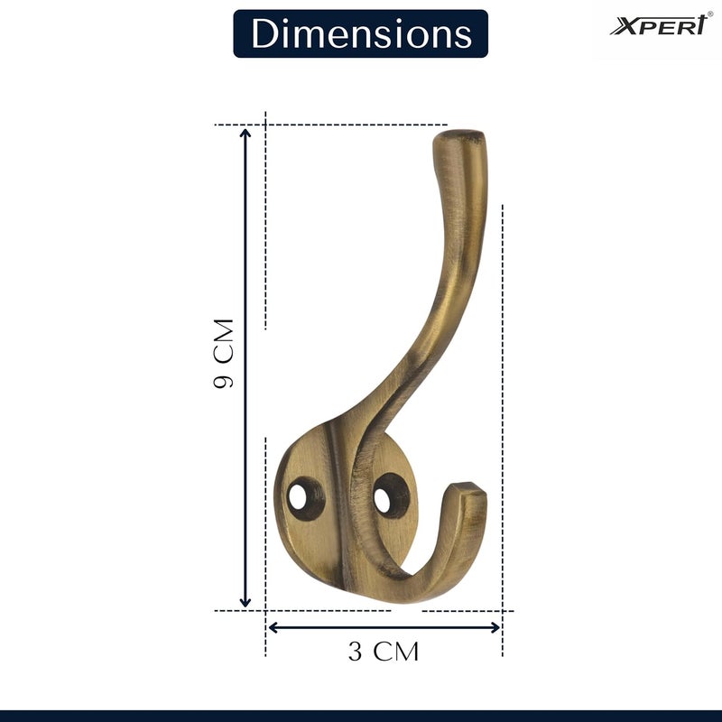 Xpert خطافات معاطف من الألمنيوم لتعليق الملابس عبوة من 4 (تشطيب عتيق) خطافات معاطف حائط، نقطة واحدة - شماعة ملابس (ACH-54) - Image 4