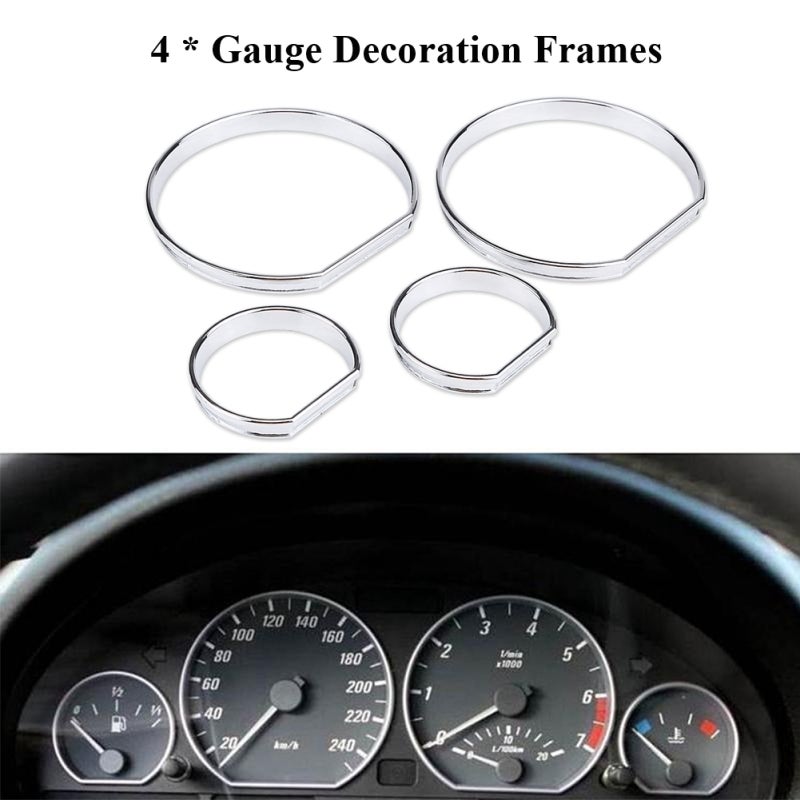 Speedometer Decoration Frame Chrome-Plated Plastic Trim - Easy Installation Dashboard Frame for BMW E46 - Image 2