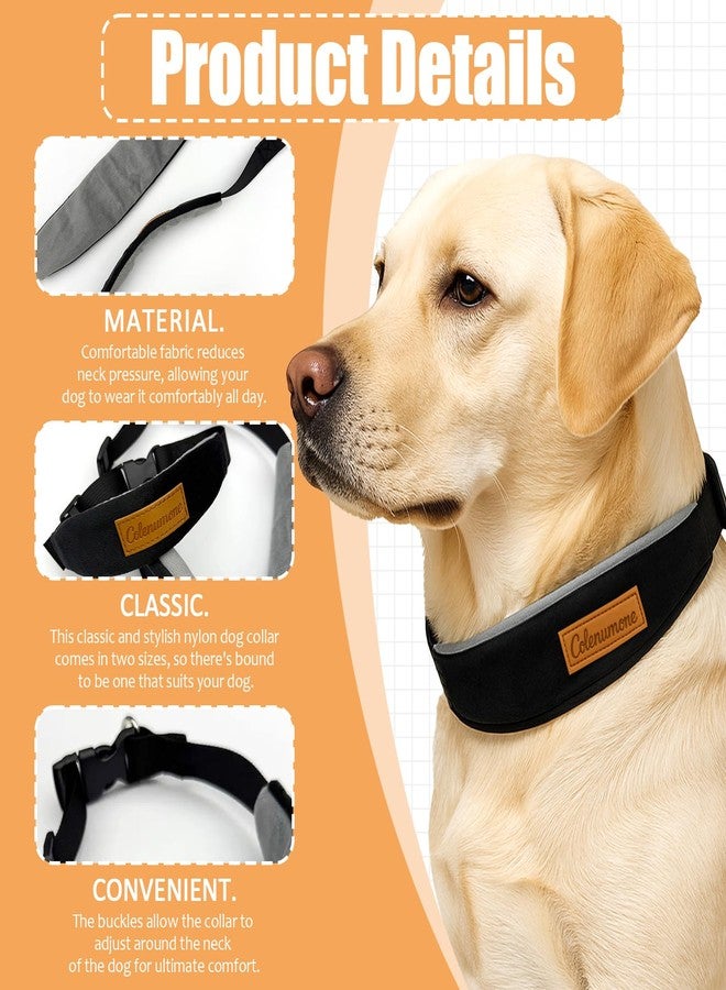 Colenumone Soft Padded Dog Collar, Comfortable Adjustable Pet Collar for Small Medium Large Dogs, Durable Neck Collar with Metal D-Ring and Quick Release Buckle, Black(M) - Image 4
