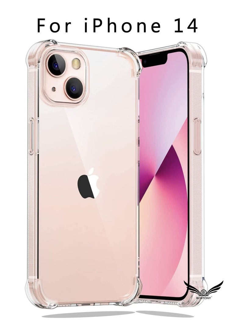 BORTONY - iPhone 14 Case 6.1 Inch Ultra Slim Soft TPU Material with 4 Corners Bumper, Shockproof Protection Anti-Scratch Anti-Drop Clear Cover for Apple iPhone 14 - Image 1