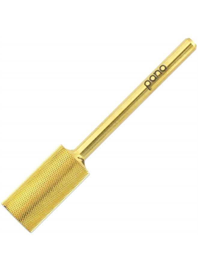 Pana Professional 3/32" Shank Size - Flat Top Large Barrel Gold Carbide Bit Extra Fine Grit - Nail Drill Bit for Dremel Machine - Image 1