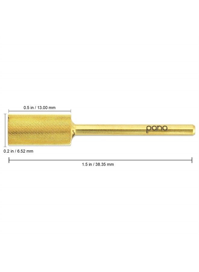 Pana Professional 3/32" Shank Size - Flat Top Large Barrel Gold Carbide Bit Extra Fine Grit - Nail Drill Bit for Dremel Machine - Image 2