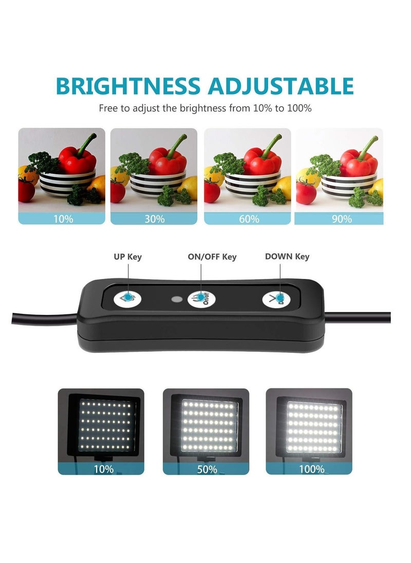 فلاشهوك مجموعة إضاءة فيديو LED USB، إضاءة تصوير فوتوغرافي 3200K-5600K مع حامل ثلاثي القوائم بارتفاع قابل للتعديل من 42 إلى 120 سم ومرشحات أبيض/أحمر/أصفر/أزرق/أخضر  - Image 5