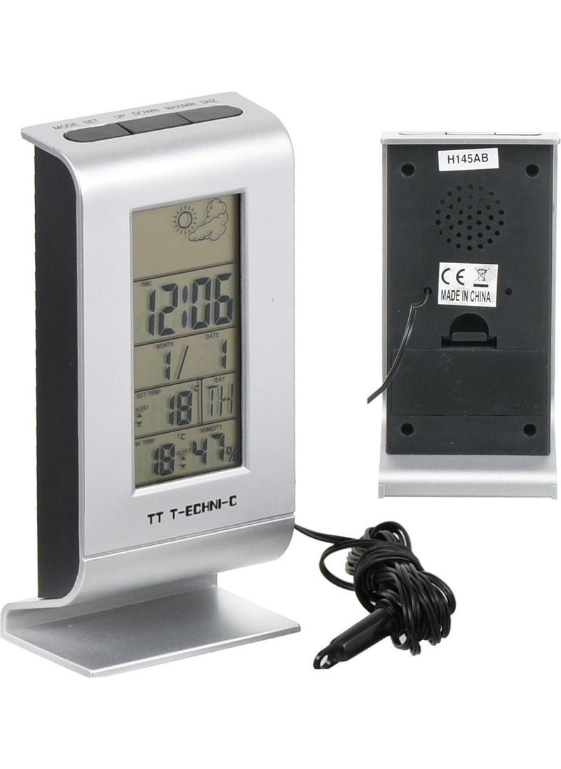 TT T-ECHNI-C Thermometer Digital Humidity Meter Clock Alarm Indoor Outdoor Tt T-Echnı-C H-145AB 