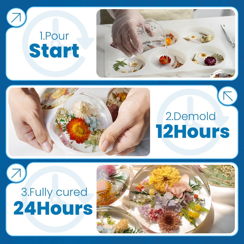 LET'S RESIN مجموعة راتنج الإيبوكسي LET'S RESIN، 1.5 جالون خالية من الفقاعات وواضحة كالكريستال لوازم فن الإيبوكسي مع أكواب قياس، عصا تحريك، قفازات، راتنج ومصلب لصب القوالب، المجوهرات، الحرف اليدوية - Image 4