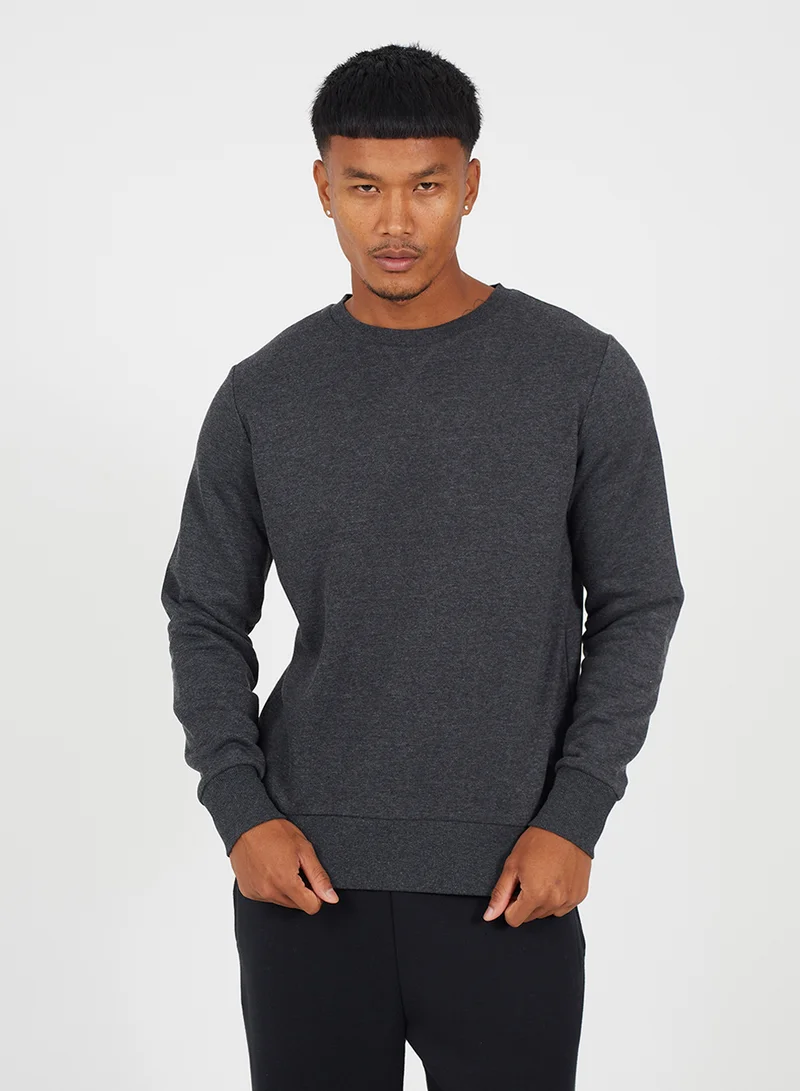 BRAVE SOUL Ribbed Crew Neck Sweatshirt