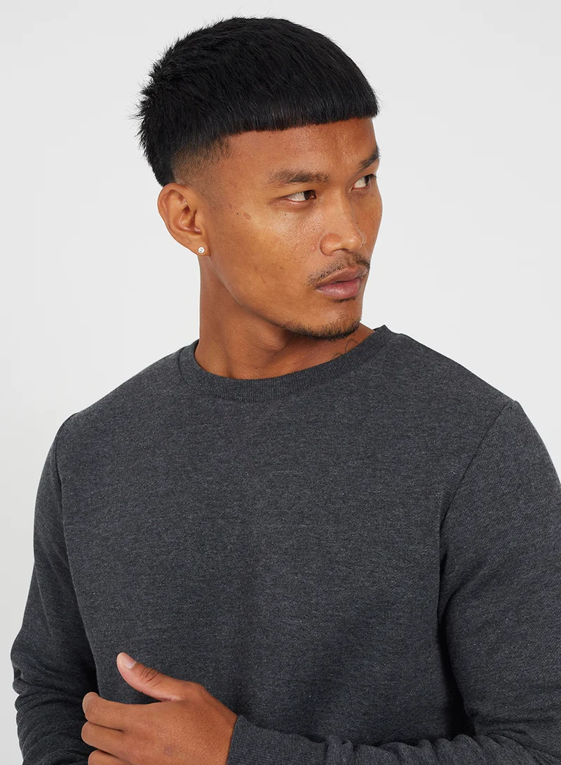 BRAVE SOUL Ribbed Crew Neck Sweatshirt