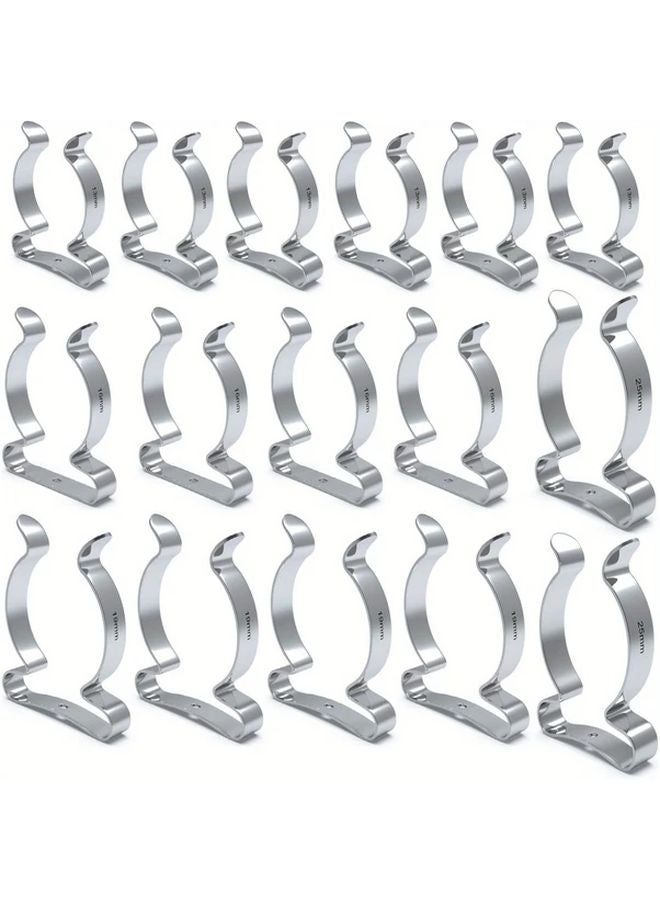 16pcs Stainless Steel Spring Clip Tool Holder Wall Mounted Garage Storage Organizer - Image 1