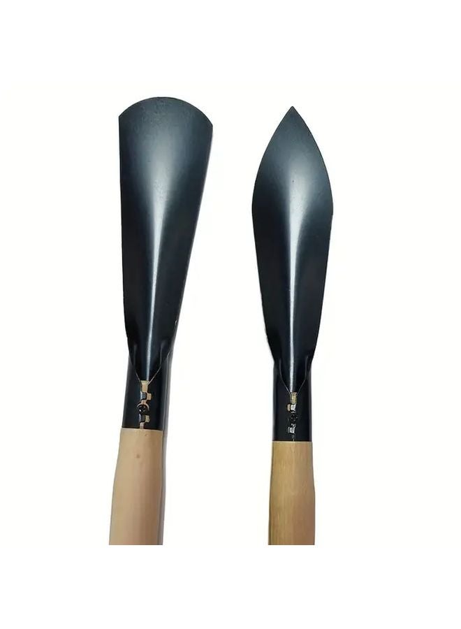 2 Pack Durable Metal Shovel Set Pointed and Flat for Gardening Digging Planting - Image 1