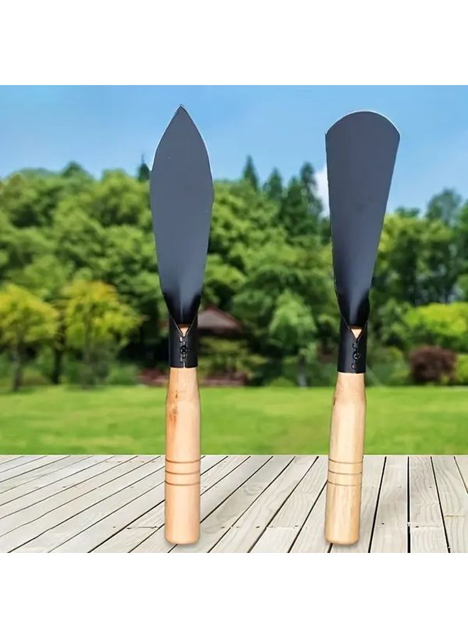 2 Pack Durable Metal Shovel Set Pointed and Flat for Gardening Digging Planting - Image 3