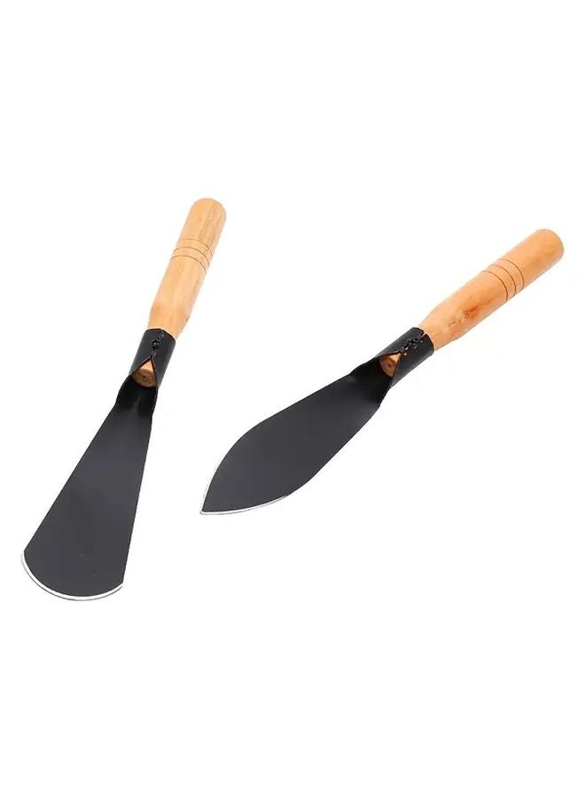 2 Pack Durable Metal Shovel Set Pointed and Flat for Gardening Digging Planting - Image 5