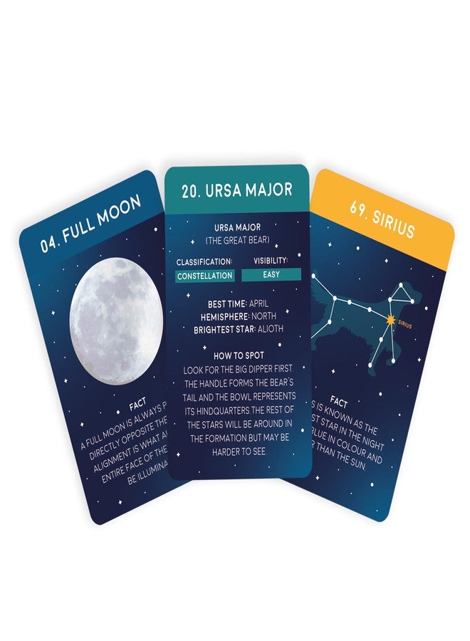 Gift Republic 100 Wonders of the Night Sky – Celestial Guide Card Pack for Stargazers | Spot Constellations, Planets & Stars for Astronomy Lovers, Blue - Image 2