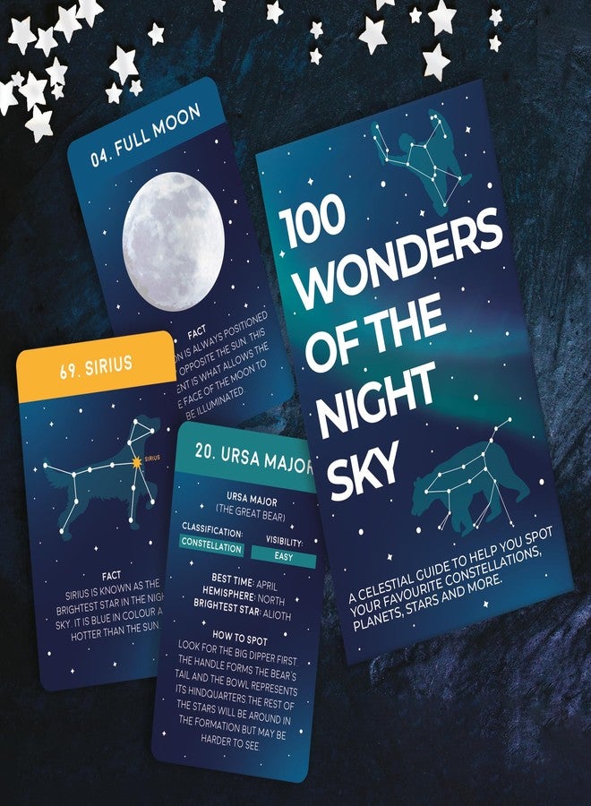 Gift Republic 100 Wonders of the Night Sky – Celestial Guide Card Pack for Stargazers | Spot Constellations, Planets & Stars for Astronomy Lovers, Blue - Image 4