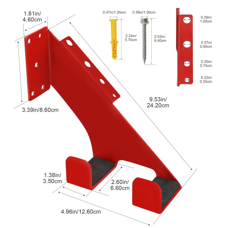 XTY-00399 Heavy Duty Chainsaw Wall Mount 2PCS Garage Organizer - Image 2