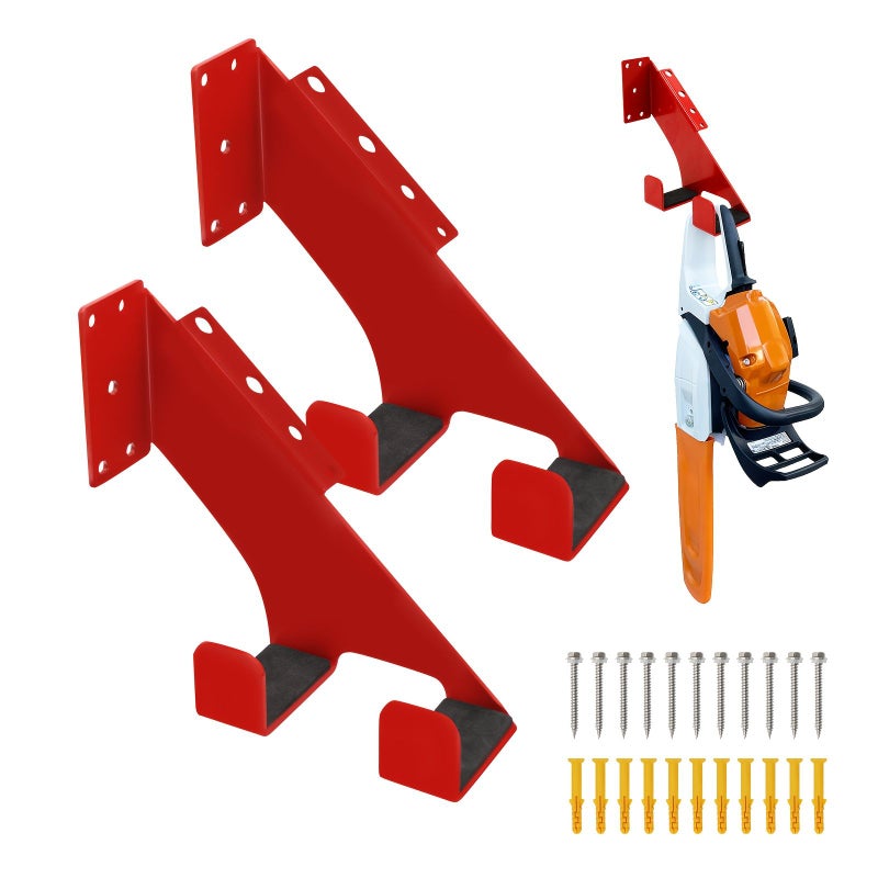 XTY-00399 Heavy Duty Chainsaw Wall Mount 2PCS Garage Organizer - Image 1