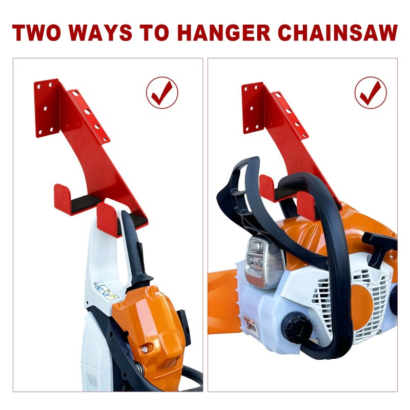 XTY-00399 Heavy Duty Chainsaw Wall Mount 2PCS Garage Organizer - Image 3