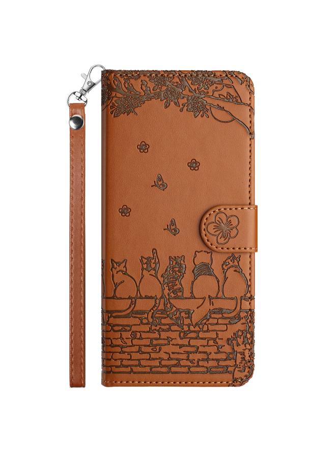 S-TOP Case For Samsung Galaxy A53 Cat Embossing Pattern Leather Phone Case with Lanyard - Image 2