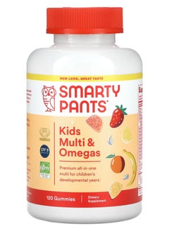 SmartyPants Kids Multi & Omegas Lemon Orange and Strawberry Banana 120 Gummies 