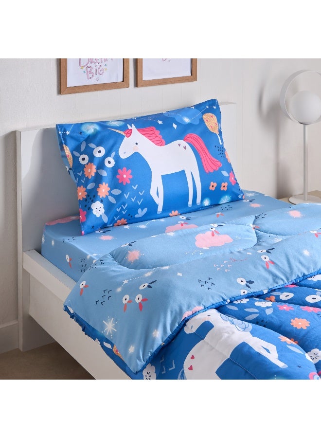 Home Box Ivy Meadows Unicorn 2-Piece Single Microfibre Comforter Set 220 x 135 cm - Image 1