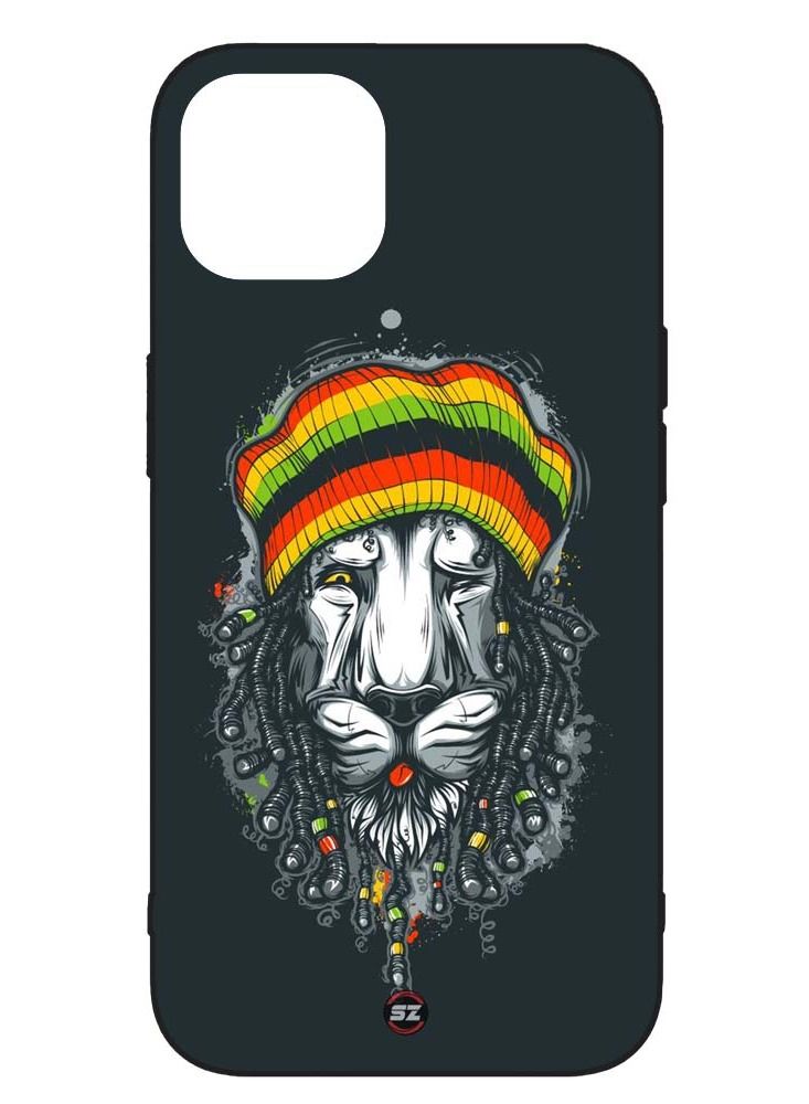 Service Zone Protective Printed Mobile Cover Rasta Lion Reggae Bob Marley Art For Apple iPhone 13 Pro 