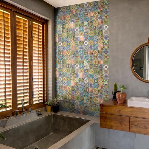 WallDesign Vinyl Spanish Glaze Tile Self-Adhesive Sticker - 24 X 32 Inch Durable Surface Decoration Film For Kitchen, Cabinet, Table, Furniture, Wall, Bathroom, Door, Refurbishment - Image 2