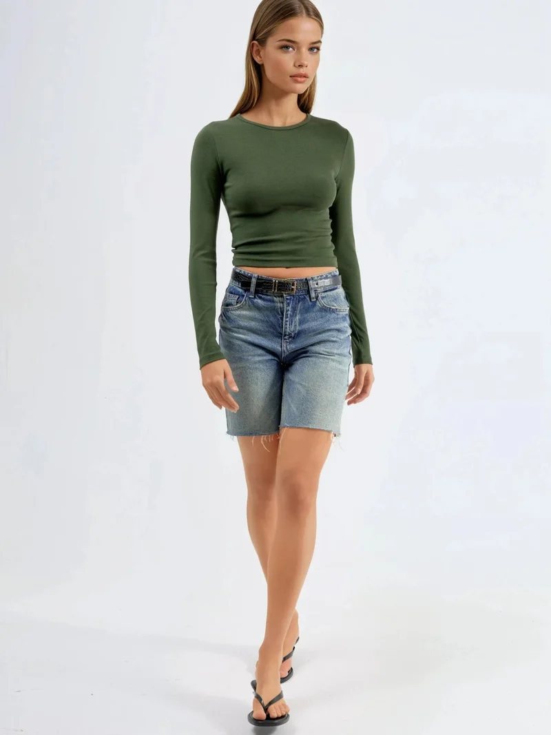 Busem BUSEM Long Sleeve Crew Neck Blouse