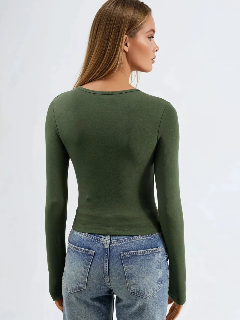 Busem BUSEM Long Sleeve Crew Neck Blouse