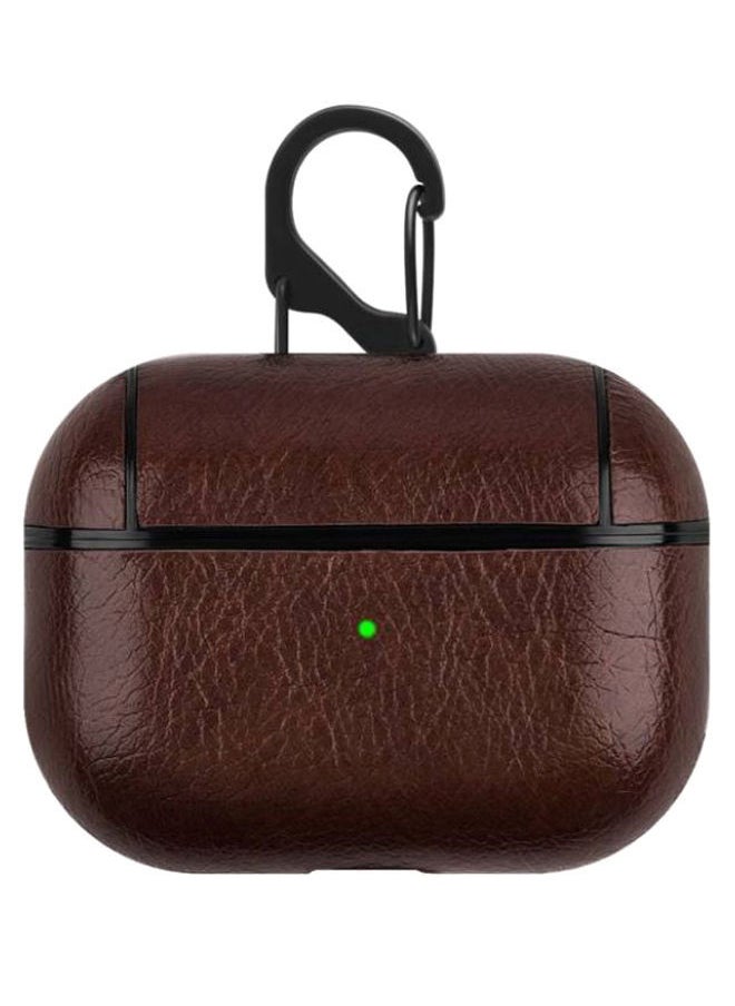 NIBEMINENT - Protective Charging Case Cover With Buckle For Apple AirPods Pro Dark Brown - Image 1