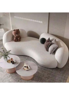 Al Home Alhome beige Boucle 3 Seater Sofa - 110110976 250x85 cm 