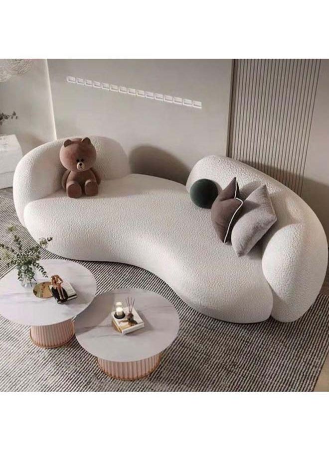 الهوم كنب بوكل 3 مقاعد أنيقة باللون البيج - 250x90x45 سم - خشب سويدي من الهوم 